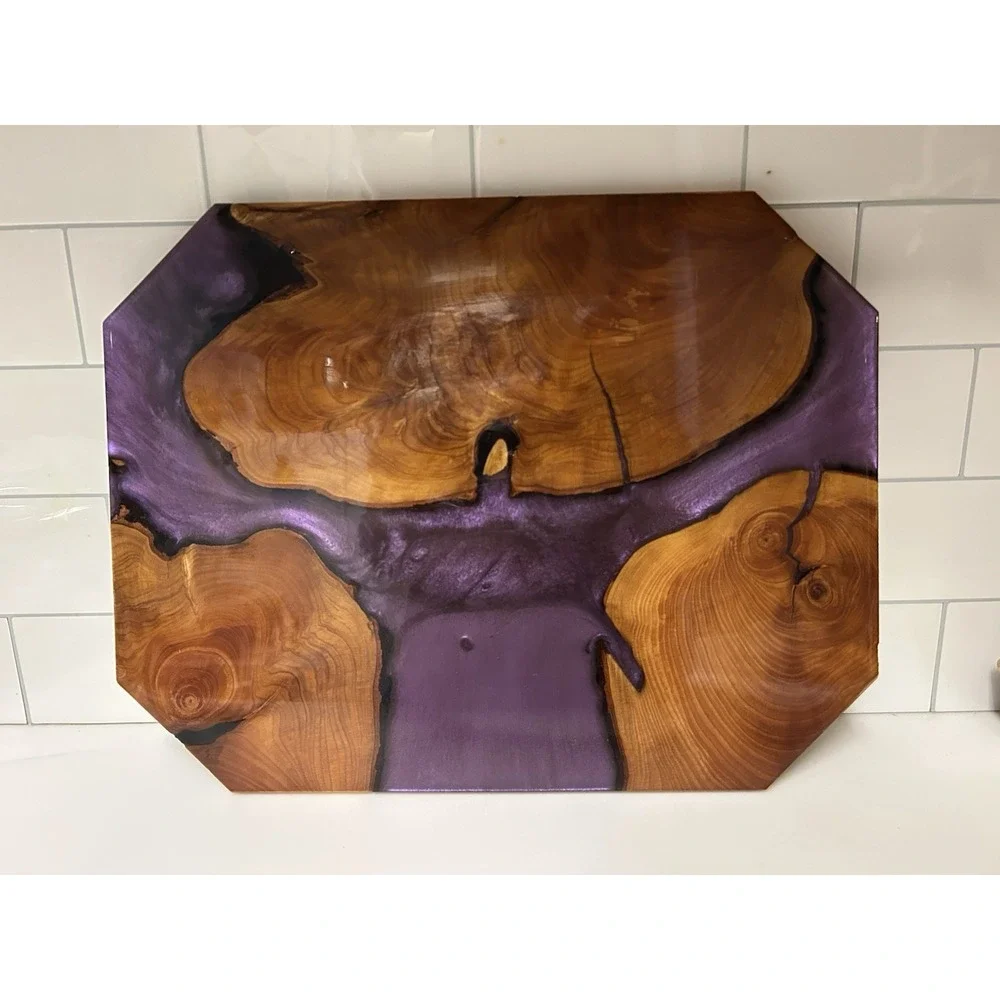Olive Wood Epoxy Charcuterie Serving Board Home Decor 11x14